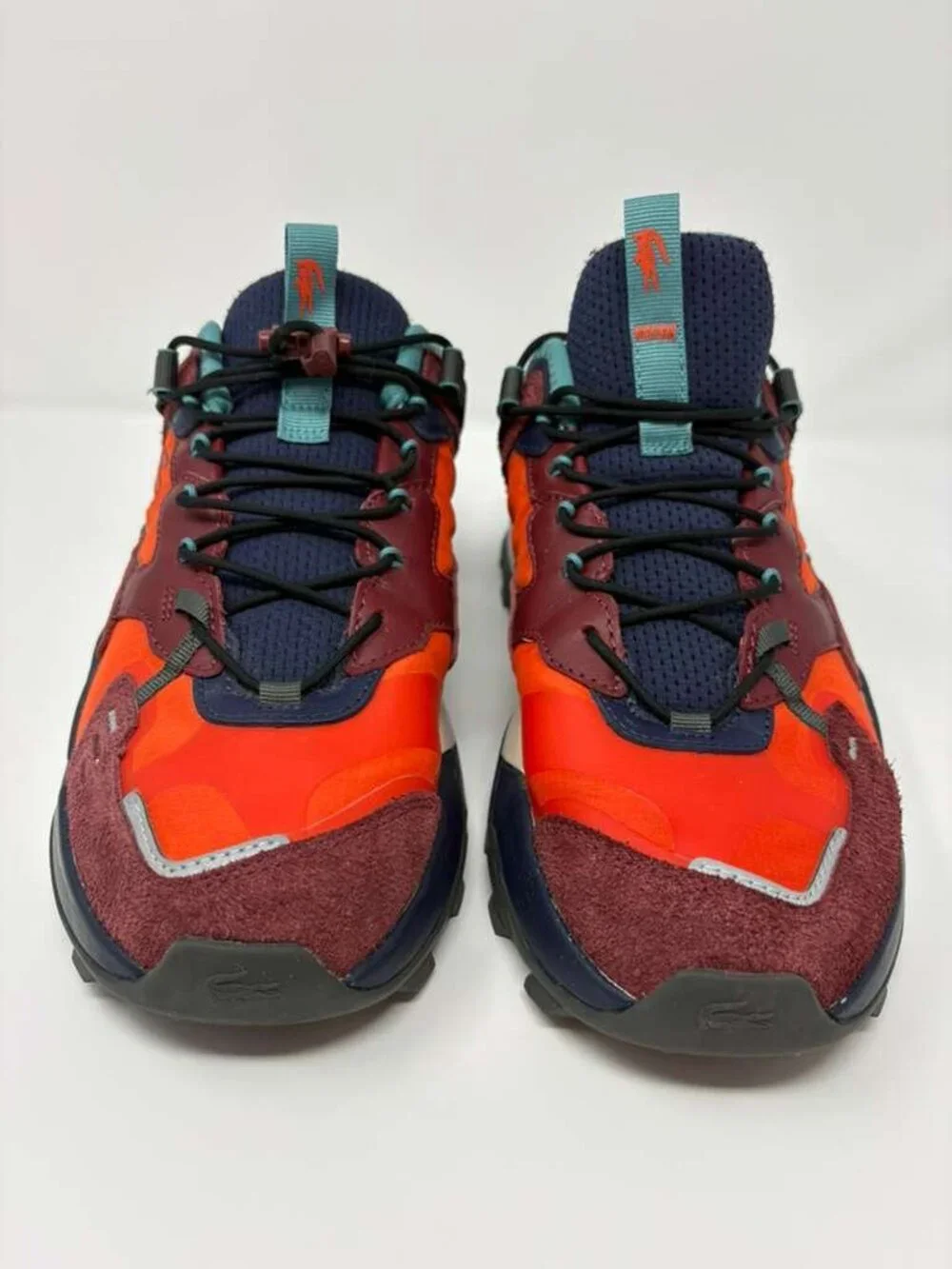 Lacoste L-Guard Breaker Sneakers Mens US 9.5 Orange Burgundy Shoes